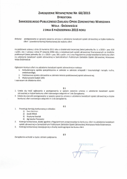 ZARZĄDZENIE WEWNĘTRZNE NR 68/2015 DYREKTORA