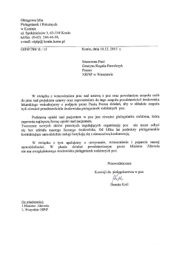 zobacz pismo - Okręgowa Izba Pielęgniarek i Położnych w Koninie