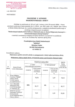 zawiadomienie - Miejski Dom Kultury