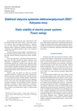 Stabilność statyczna systemów elektroenergetycznych