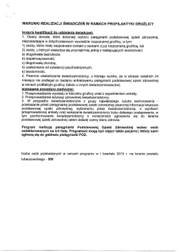 Świadczenia w ramach profilaktyki gruźlicy