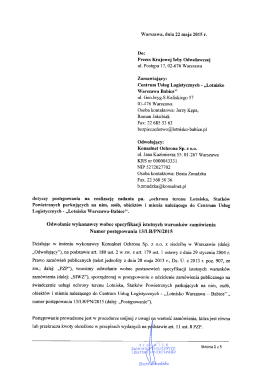 Warszawa, dnia 22 maja 2015 r. Do