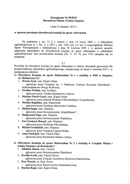 Zarządzenie Nr 90/2015 Burmistrza Miasta i Gminy Stopnica