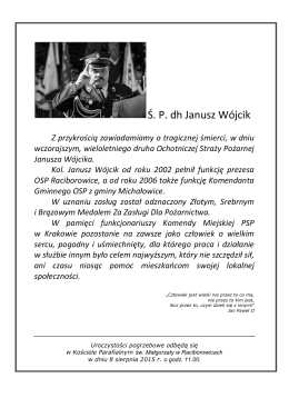 Ś. P. dh Janusz Wójcik