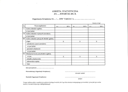 ANKIETA STATYSTYCZNA ZA KWARTAŁ 201. R. Organizacja