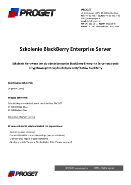 Szkolenie BlackBerry Enterprise Server