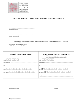 Zmiana adresu - Podlaska Okręgowa Izba Inżynierów