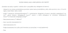 WZÓR FORMULARZA ODSTĄPIENIA OD UMOWY