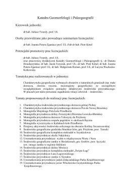 Katedra Geomorfologii i Paleogeografii