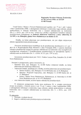 RG.6220.15.2014 Regionalny Dyrektor Ochrony Środowiska ul. 28
