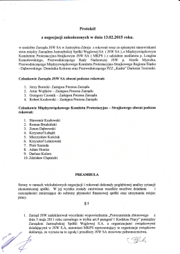 z negocjacji zakończonych w dniu 13.02.2015 roku.
