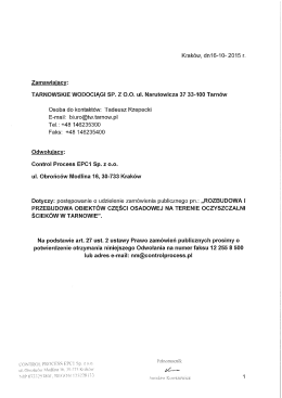 2015.10.20 Odwołanie Control Process EPC1 Sp. z o. o