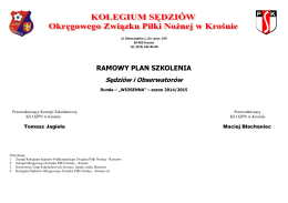 ramowy plan szkolenia sędziów i obserwatorów-wiosna 2014-2015