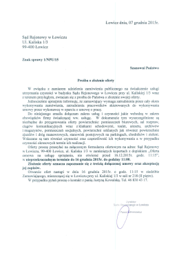 Zaproszenie do składania ofert