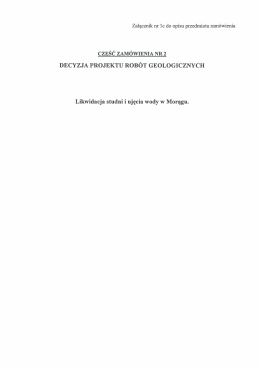 DECYZJA PROJEKTU ROBÓT GEOLOGICZNYCH Likwidacja