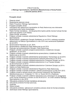 Protokół z Walnego Zgromadzenia z 06.06.2015