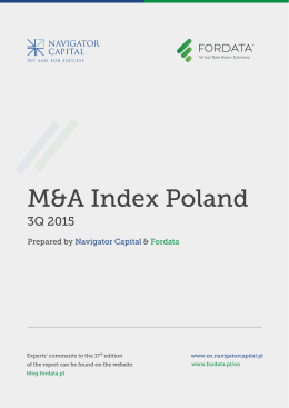 M&A Index Poland, 3Q 2015