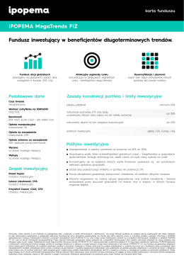 IPOPEMA MegaTrends FIZ Fundusz inwestujący w