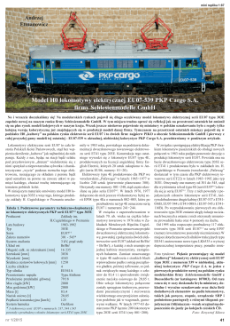 Model H0 lokomotywy elektrycznej EU07
