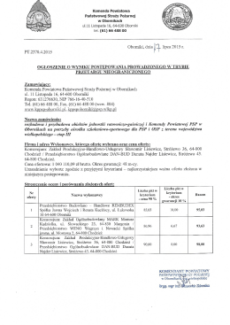 Ogłoszenie o wyborze - Komenda Powiatowa PSP w Obornikach
