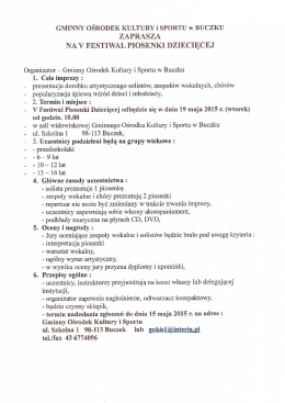 GMINNY OŚRODEK KULTURY i SPORTU w BUCZKU ZAPRASZA