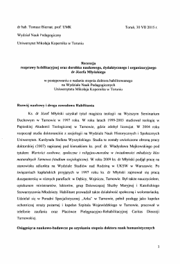 dr hab. Tomasz Biernat, prof. UMK Torun, 30 Vn 2015 r. rozprawy