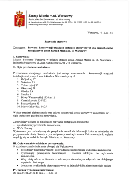 Zapytanie ofertowe - Zarząd Mienia m.st. Warszawy