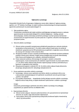 Ogłoszenie o przetargu