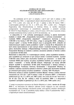 1 - Regionalnej Izby Obrachunkowej w Zielonej Górze