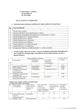 PLAN AUDYTU NA 2015 R.