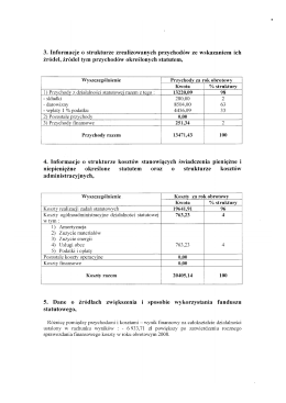 3. Informacje o strukturze zrealizowanych przychod&oacute;w ze
