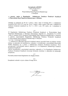 Zarządzenie 20_2015 z 15.05.2015 w spr.zmian w Regulaminie