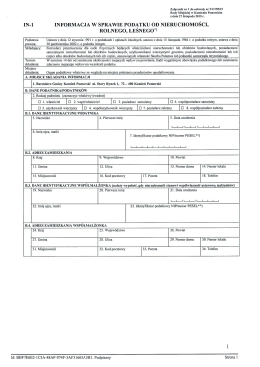 informacja w sprawie podatku od nieruchomości, rolnego, leśnego