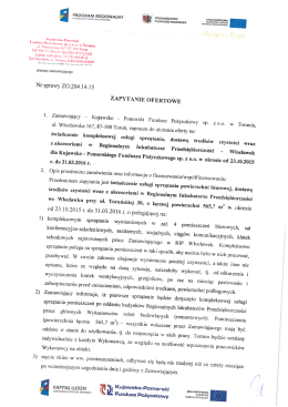 zapytanie ofertowe - usługi sprzątania RIP Włocławek