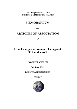 MEMORANDUM - Entrepreneur Impet