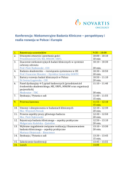 Konferencja: Niekomercyjne Badania Kliniczne – perspektywy i