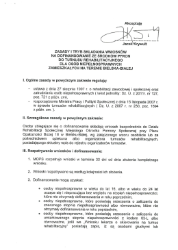 ZASADY I TRYB SKŁADANIA WNIOSK&Oacute;W
