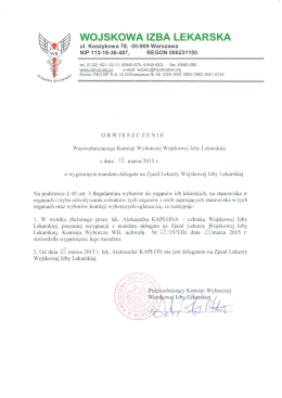WOJSKOWA IZBA LEKARSKA - Naczelna Izba Lekarska