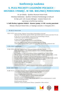 Program konferencji - Muzeum Historii Kielc