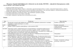 Plan pracy Zespołu Szkół Publicznych w Zaborowie na rok szkolny