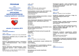 Program Konferencji - XVII Międzynarodowa Konferencja
