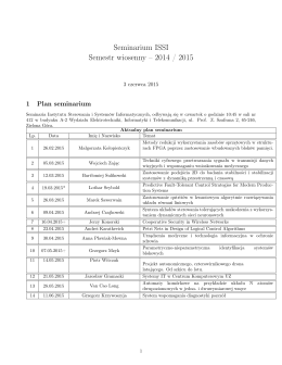 2015 - lato - Instytut Sterowania i Systemów Informatycznych