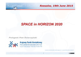 SPACE in HORIZON 2020