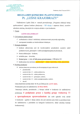 Regulamin konkursu plastycznego