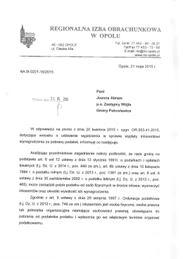 pismo 2015-05-21 - Regionalna Izba Obrachunkowa w Opolu