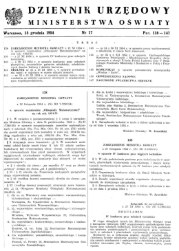 Dziennik Urzędowy Ministerstwa Oświaty nr 17 z 15 grudnia 1954