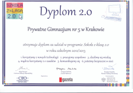 zżęi&uuml;aāş Dyp om 2.0 - Prywatne Gimnazjum nr 5 w Krakowie