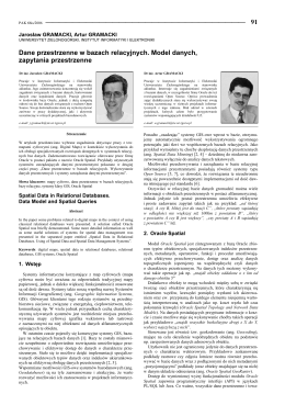 PAK 6bis/2006 91 Dane przestrzenne w