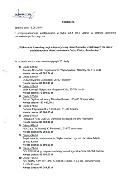 PROTOK&Oacute;Ł Spisany dnia 16.06.2015r. z przeprowadzonego