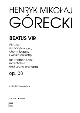 G&oacute;recki - Beatus Vir
